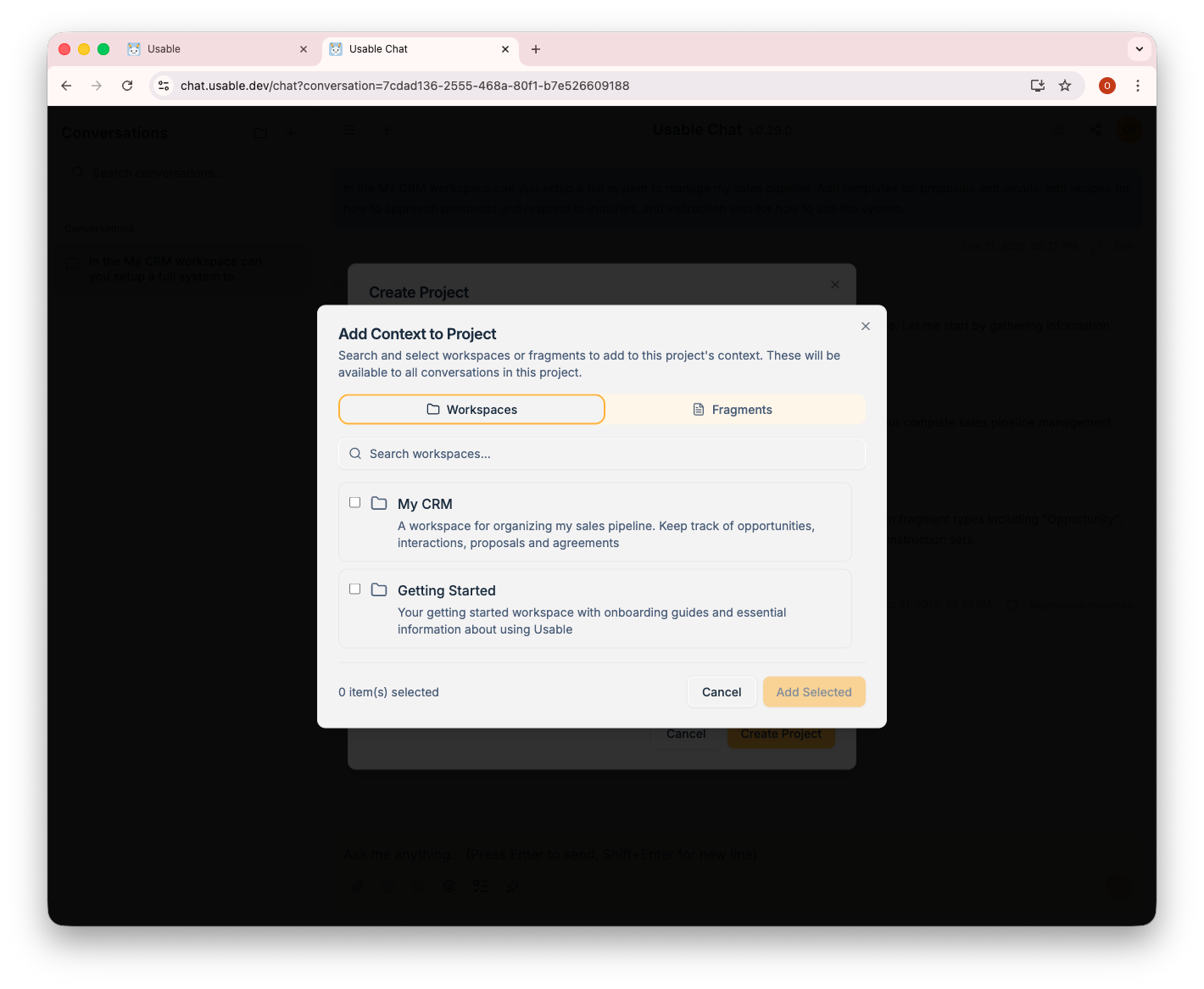 Add context to project